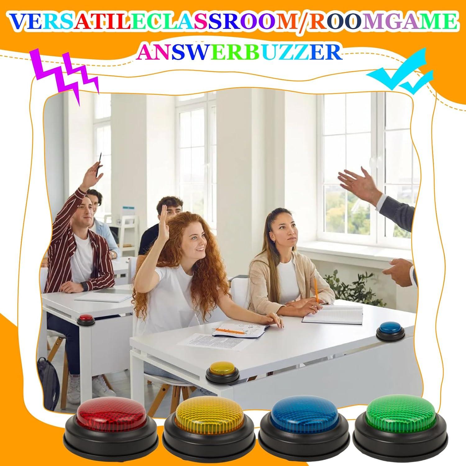 Juego de 4 Timbres de Respuesta con Luces y Sonido PQJSJDR