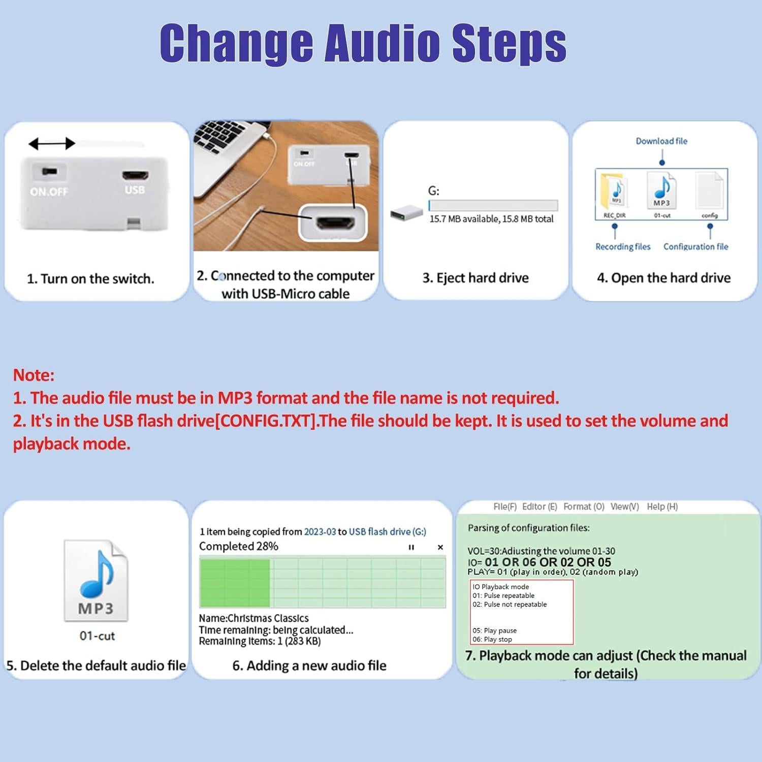 Grabadora de Voz XLW 16 Minutos - Caja de Sonido Blanca