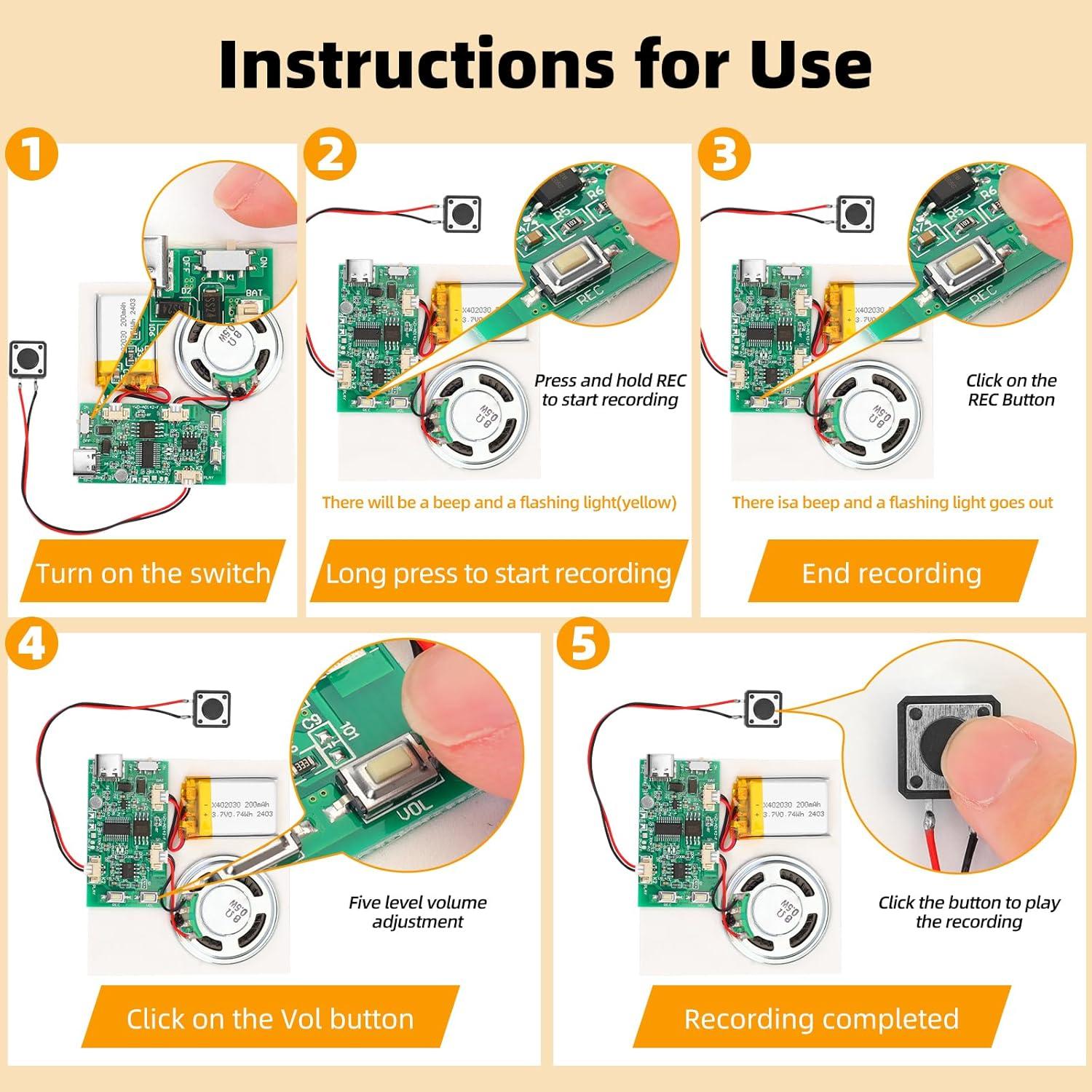 Módulo Grabador de Sonido MakerHawk S1 16 Minutos DIY