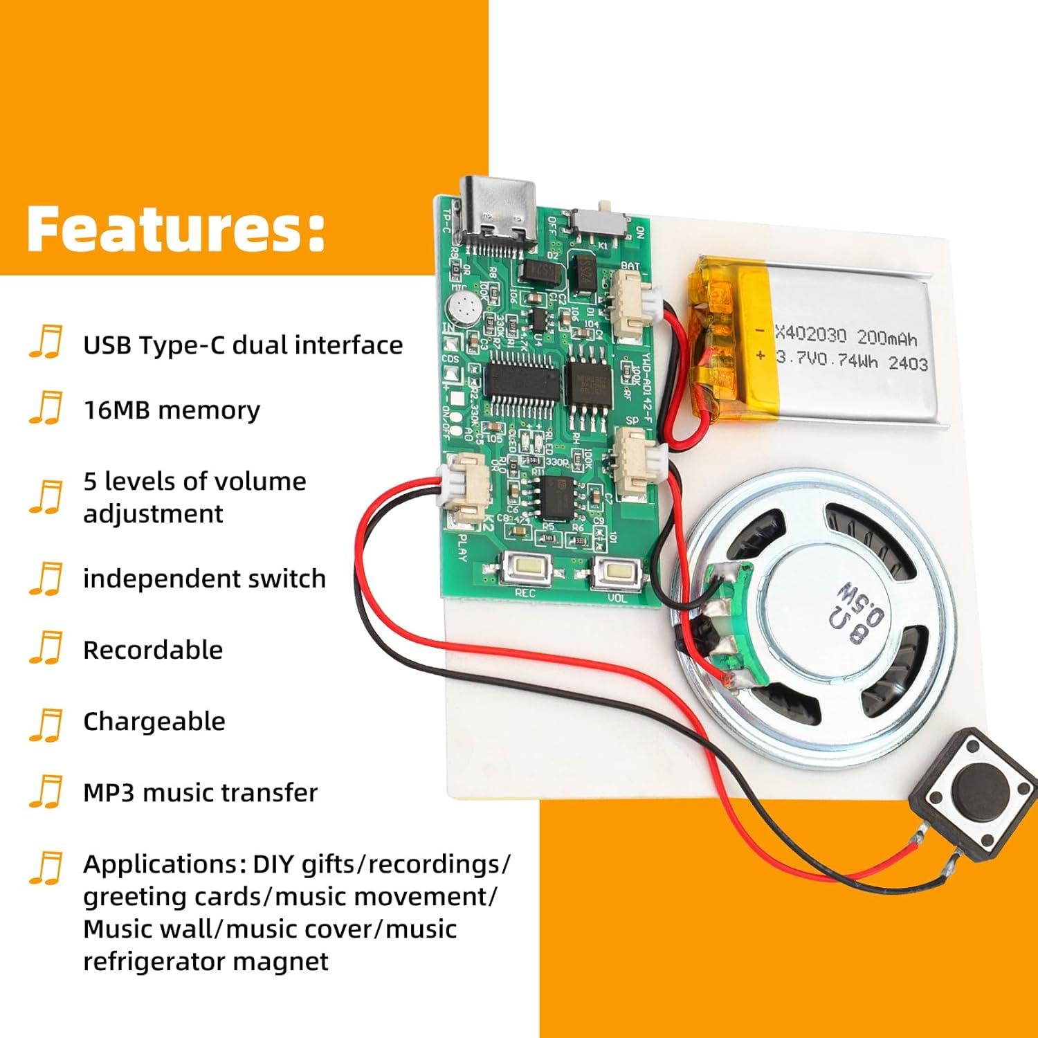 Módulo Grabador de Sonido MakerHawk S1 16 Minutos DIY