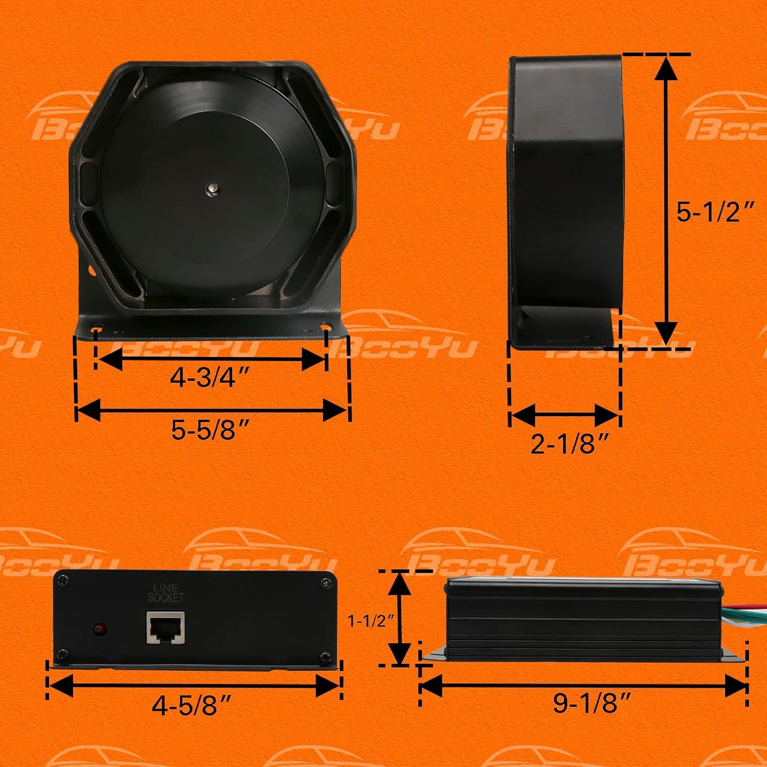 Sistema de Sirena PA BooYu 12V 400W 37 Tonos para Vehículos