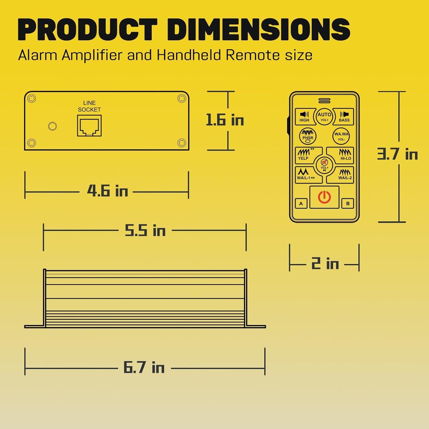Sirena de Emergencia 200W JAMTON con Control Remoto 12V