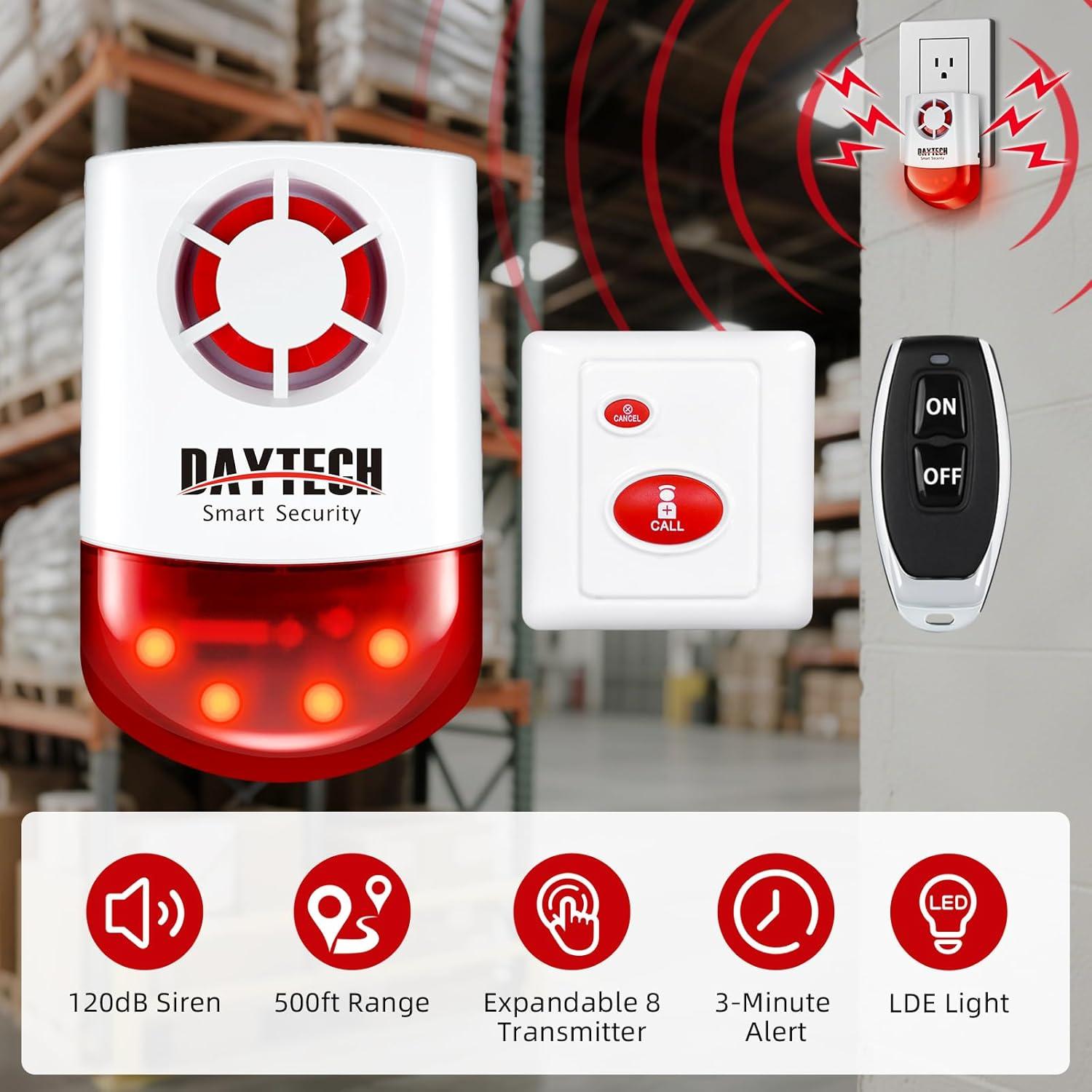 Sistema de Alarma Inalámbrico Daytech con Sirena 120dB y 4 Botones