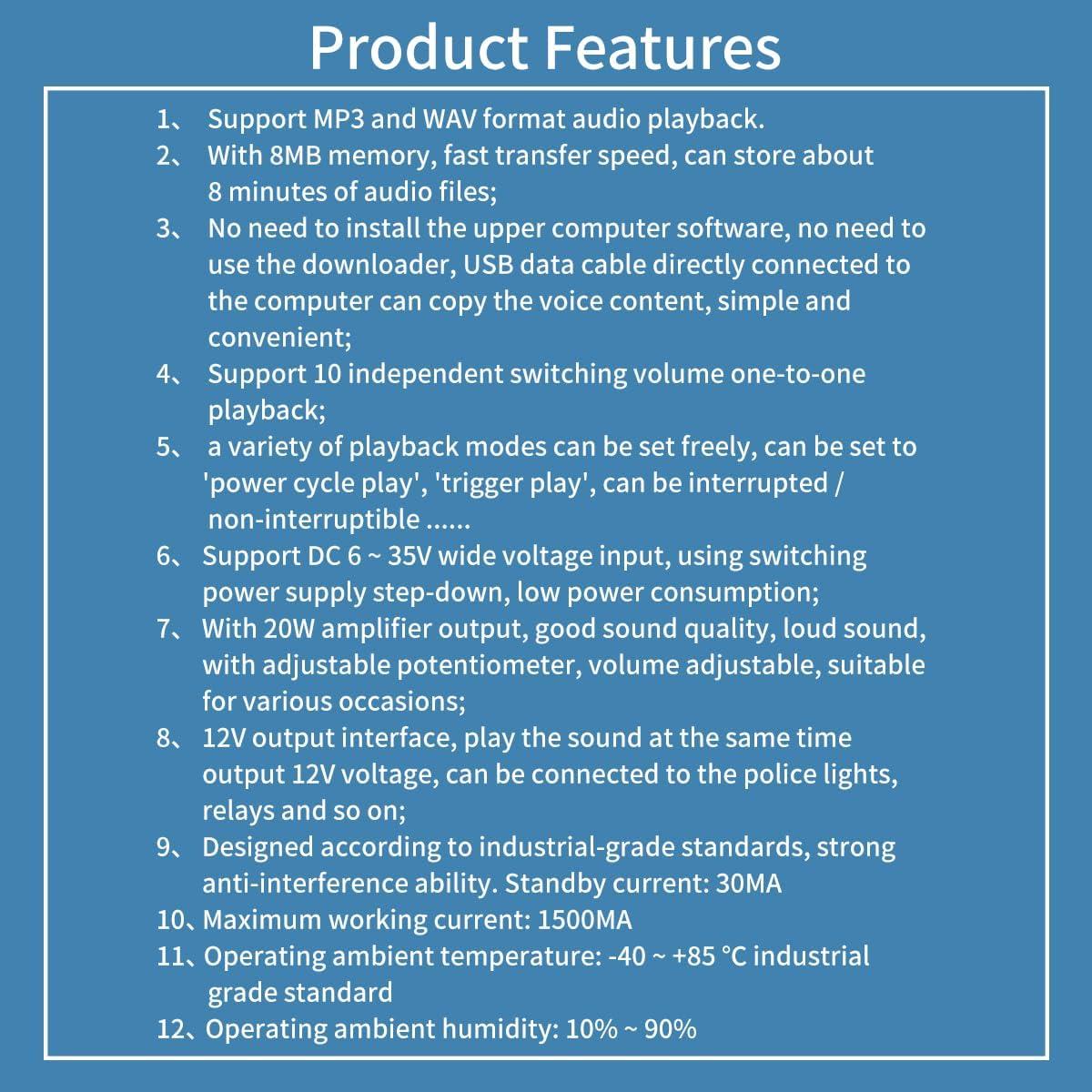 Alarma de Voz Industrial JRGKJCP JR-Y5610 20W 12V