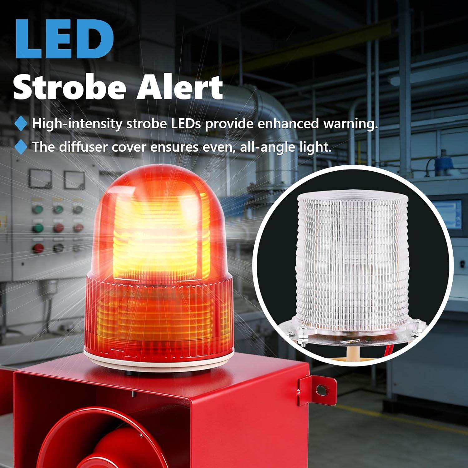 Alarma Sirena Industrial Saladulce 120dB IP65 con Luz Estroboscópica