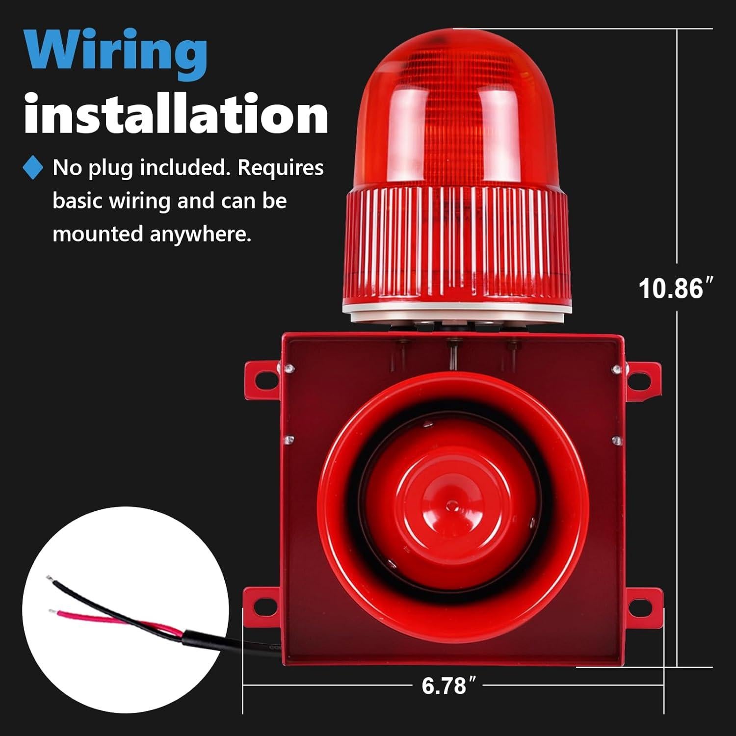 Alarma Sirena Industrial Saladulce 120dB IP65 con Luz Estroboscópica