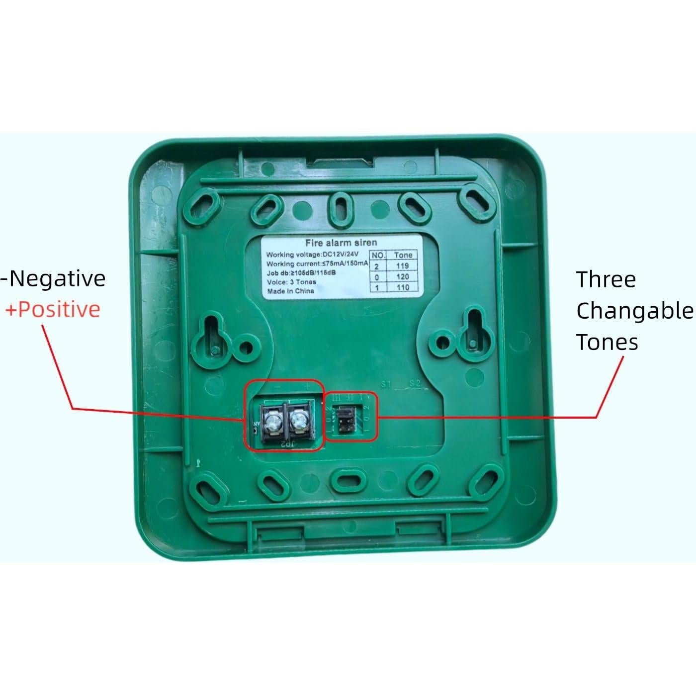 Sirena Estroboscópica 110dB Nmifoan 9-24V con 3 Tonos