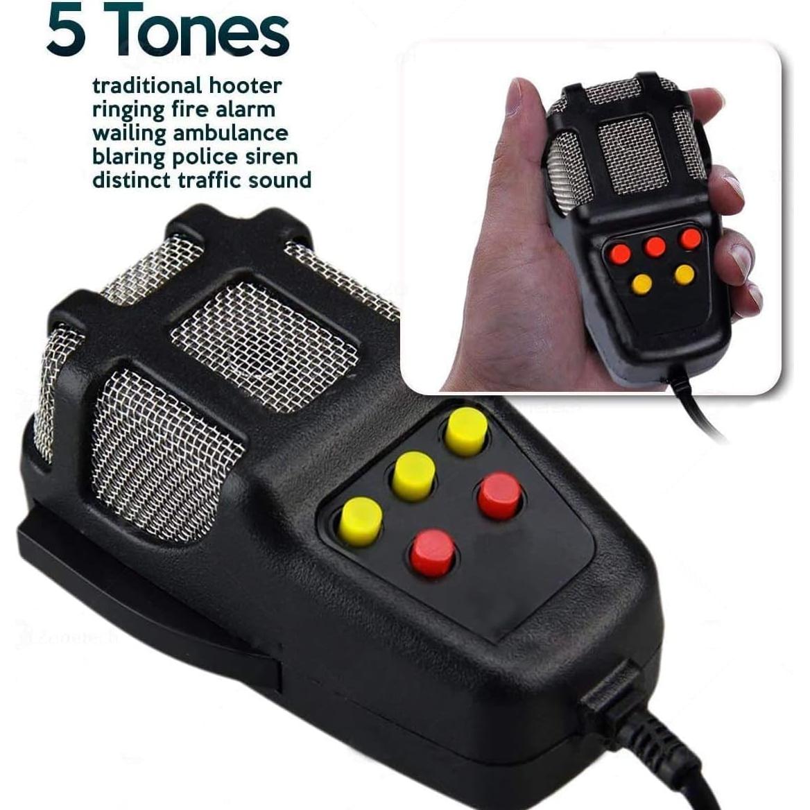 Sirena de Coche Zone Tech 5 Tonos 60W con Micrófono PA