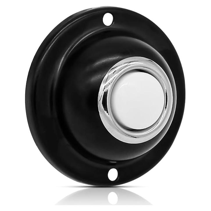 Botón de Timbre Redondo Metal Negro SZTGR con LED Iluminado