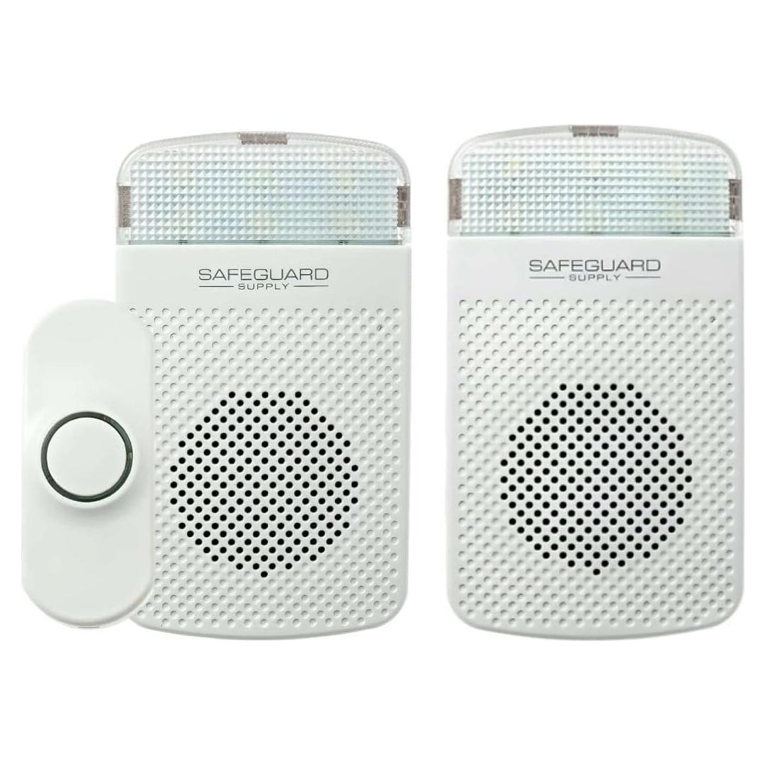 Kit Timbre Inalámbrico Safeguard Supply, 1 Botón y 2 Receptores