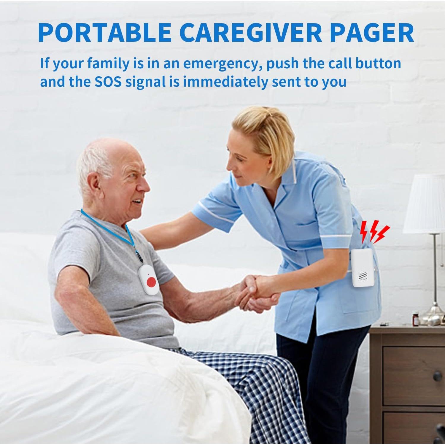 Sistema de Alerta Inalámbrico MERLRR con Botón SOS y Vibración