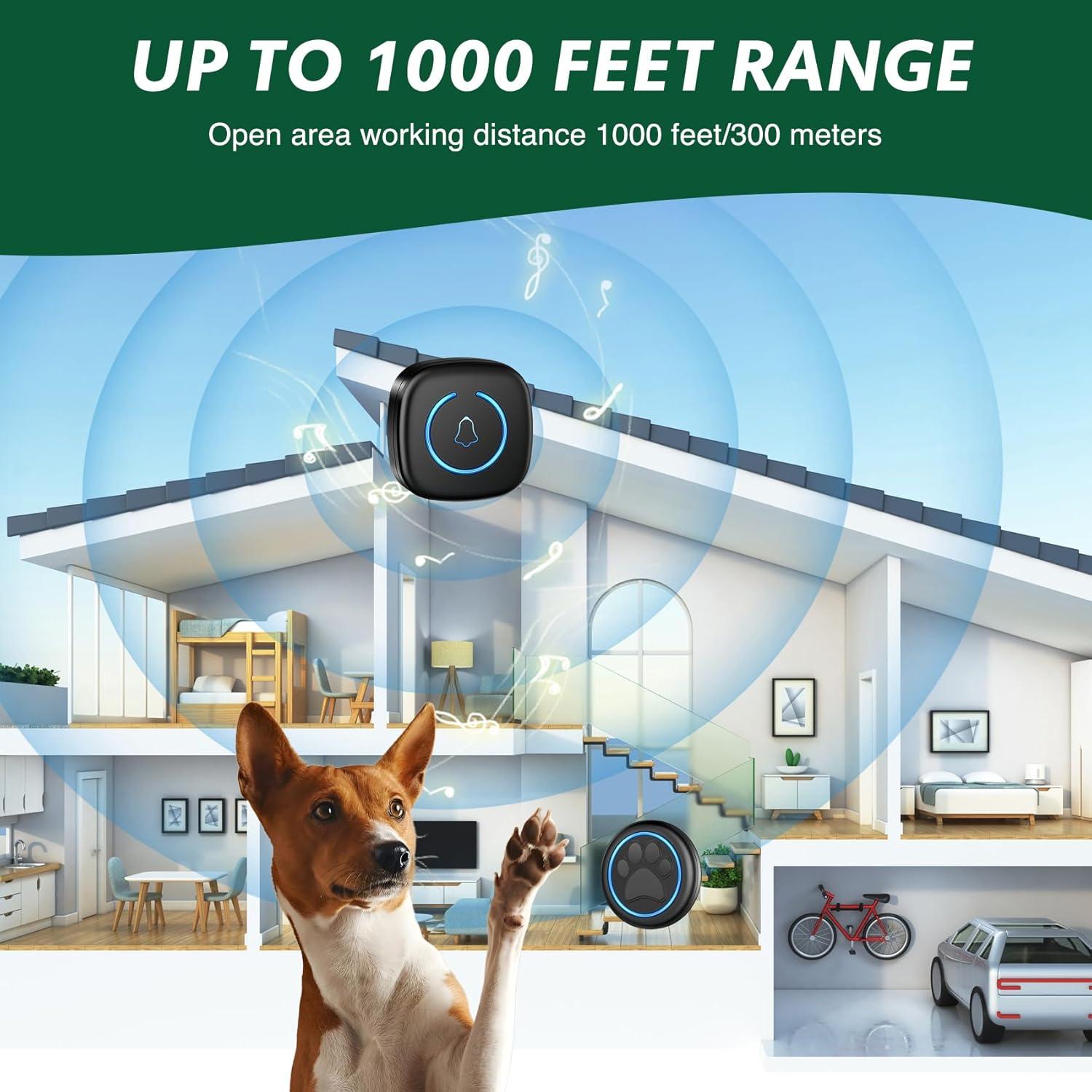 Timbre Inalámbrico para Perros Yoiilifee DB-001 IP65 60 Tonos