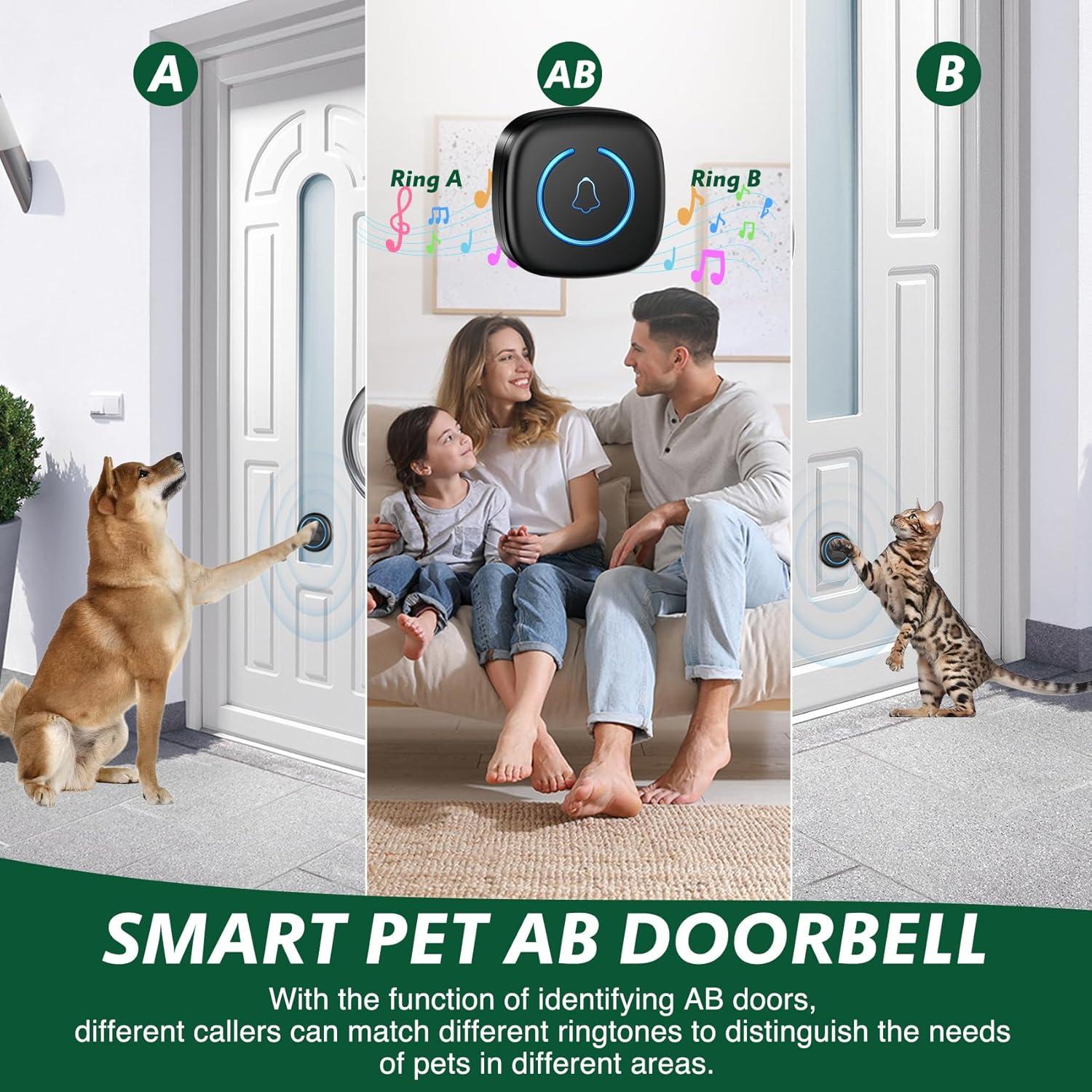 Timbre Inalámbrico para Perros Yoiilifee DB-001 IP65 60 Tonos