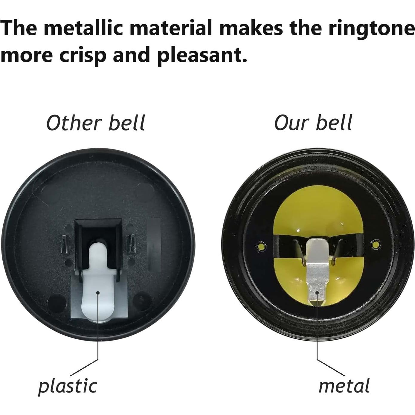 Paquete de 2 Timbres de Llamada LNAUJS Metal 8.5 cm Amarillo