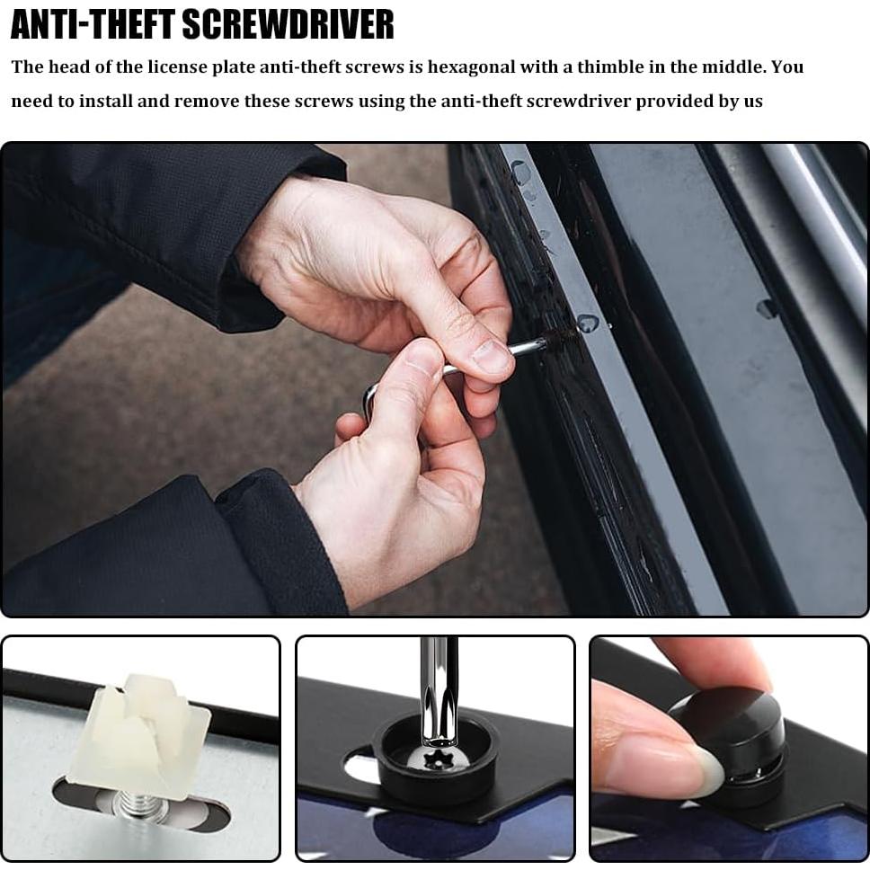 Kit de Tornillos Antirrobo para Placa de Matrícula M6 Lyxheth