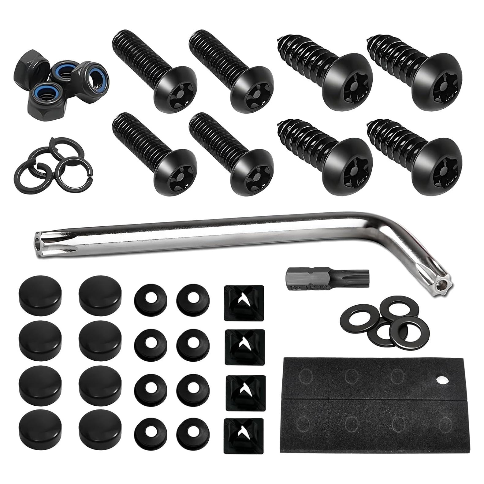 Tornillos Antirrobo para Placas de Licencia ZNDAW Hexagonal Negro