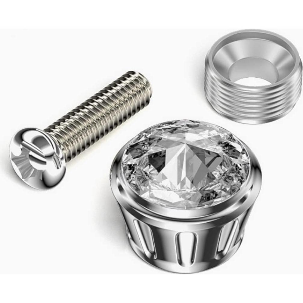 Tapa de Tornillo de Matrícula Moioee 4PCS Antirrobo Blanco