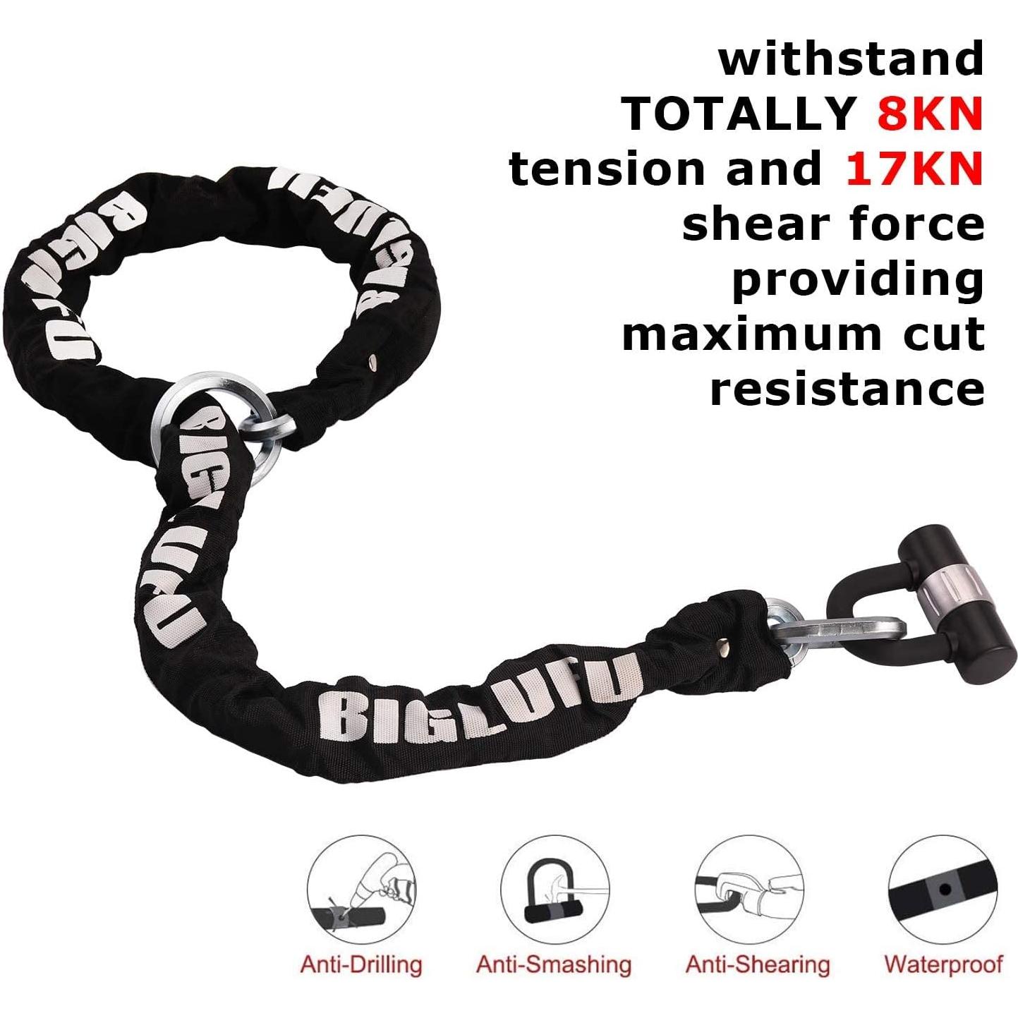 Candado de Cadena BIGLUFU 120cm x 12mm para Motocicleta