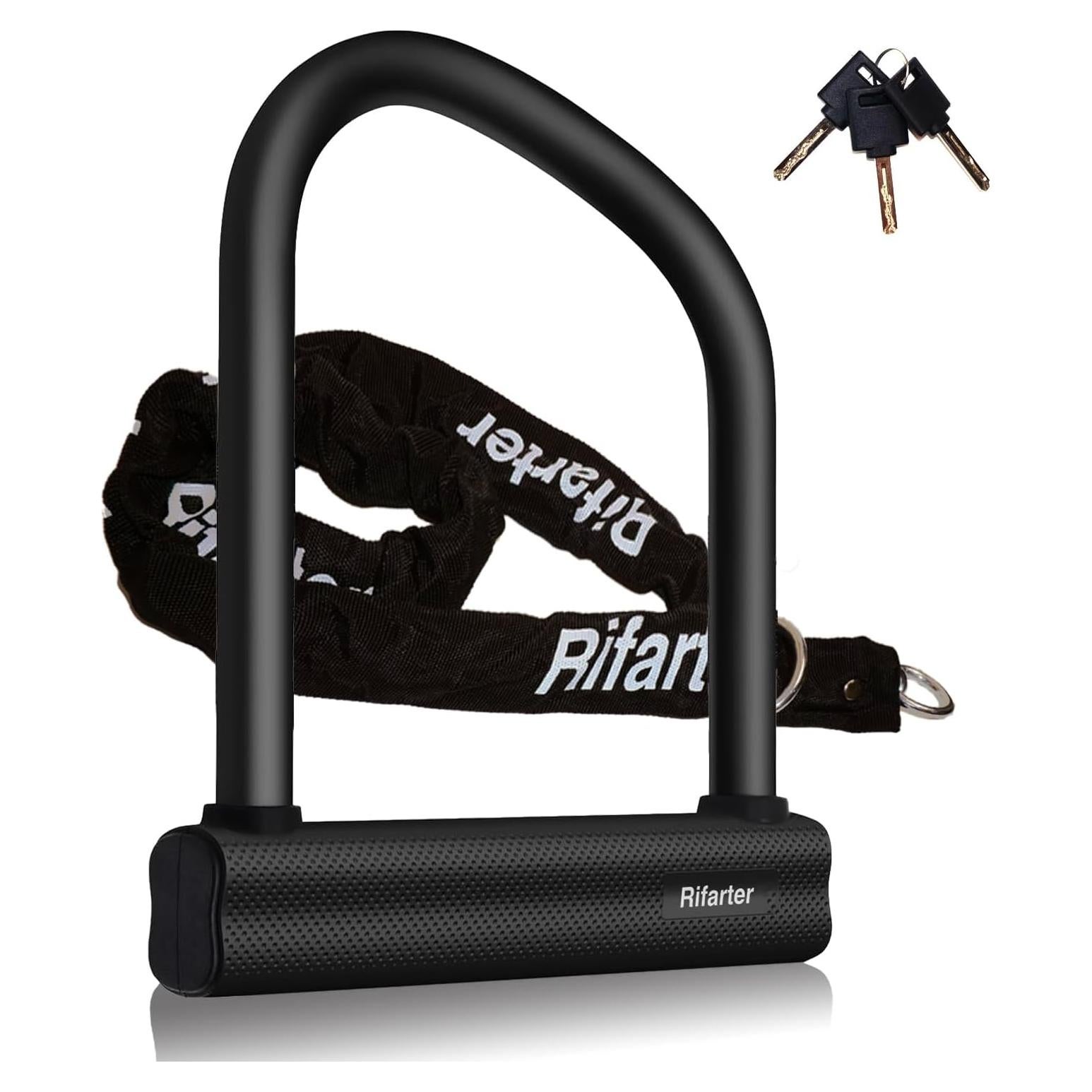 Candado en U Antirrobo Rifarter 18mm con Cadena 120cm