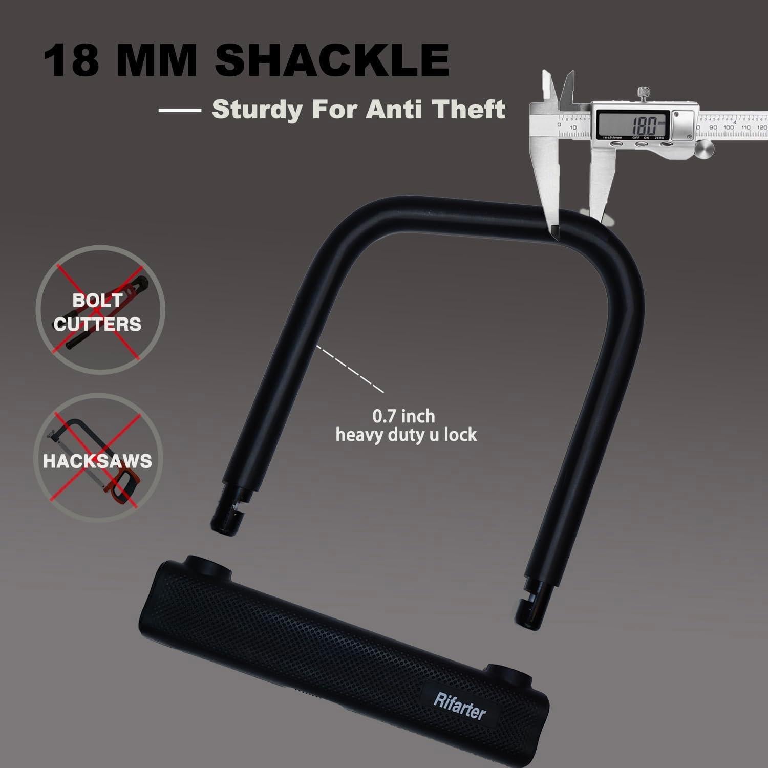 Candado en U Antirrobo Rifarter 18mm con Cadena 120cm