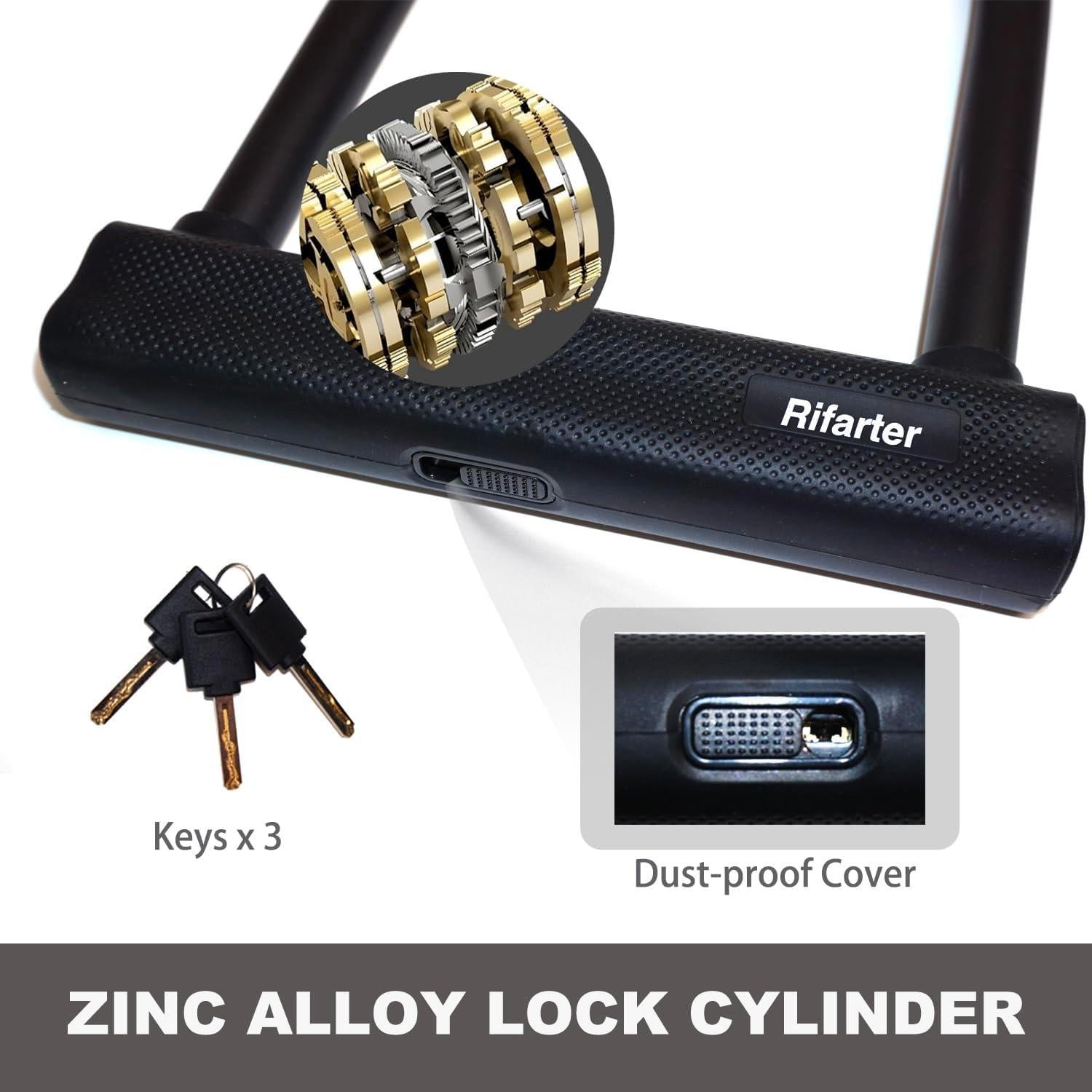 Candado en U Antirrobo Rifarter 18mm con Cadena 120cm