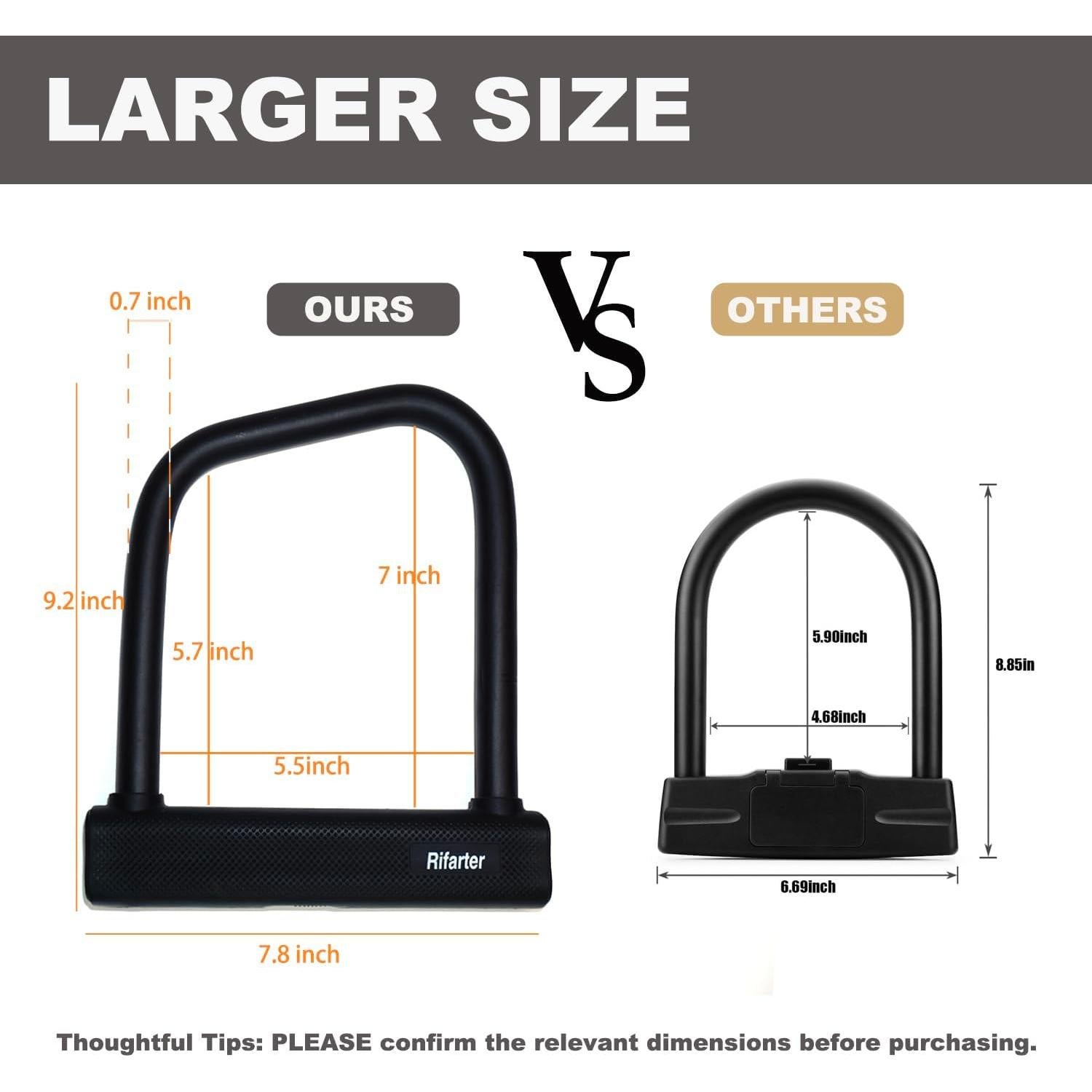 Candado en U Antirrobo Rifarter 18mm con Cadena 120cm