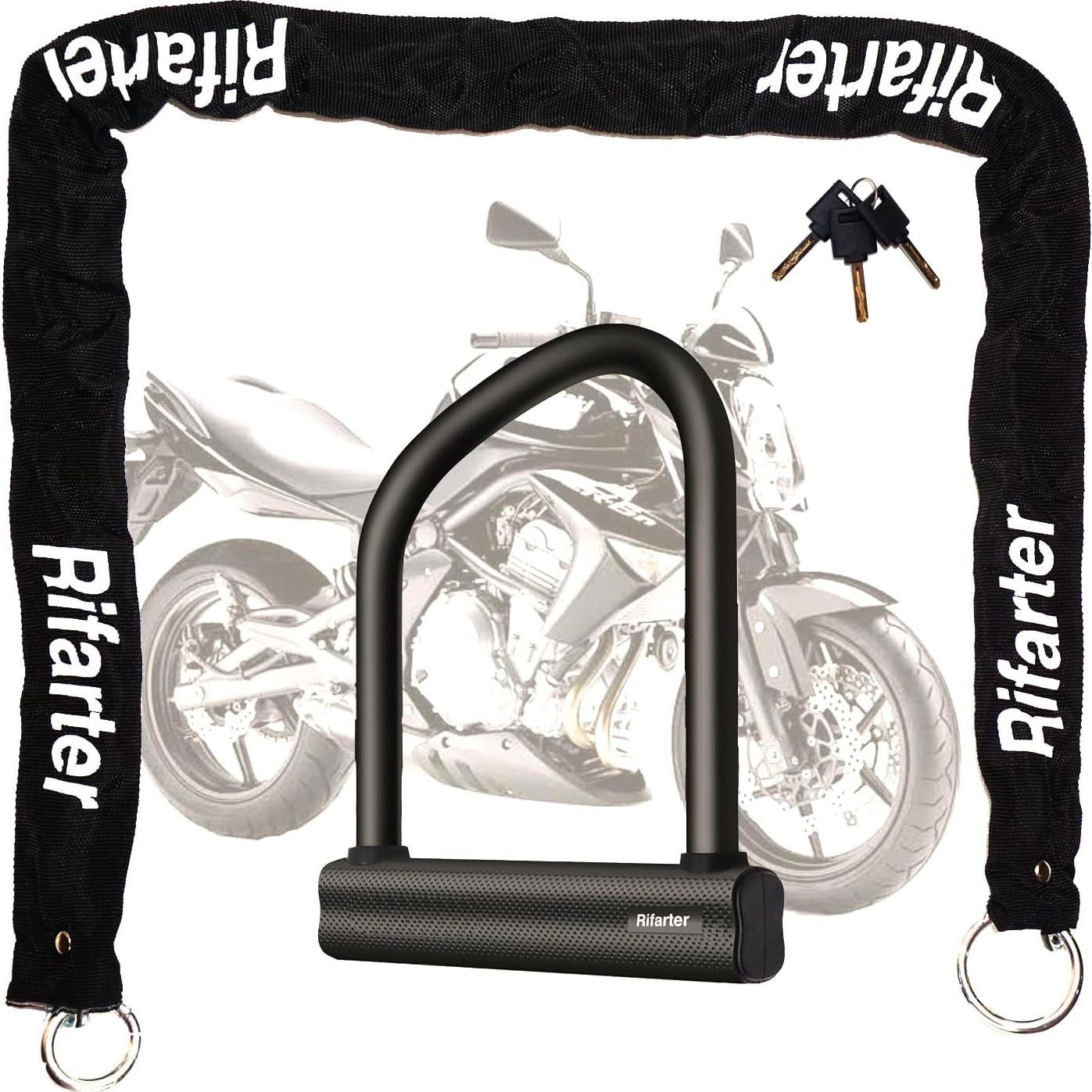 Candado en U Antirrobo Rifarter 18mm con Cadena 120cm