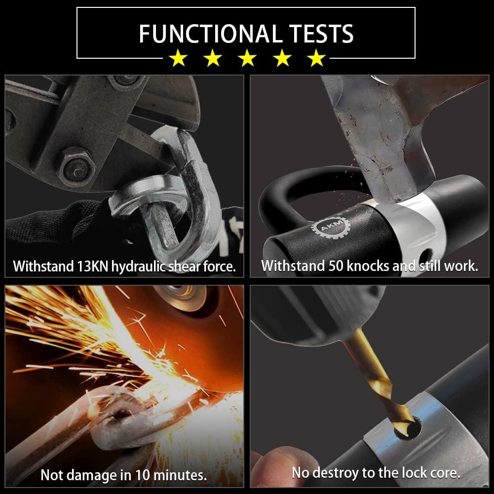 Candado de cadena AKM 200cm x 10mm alta resistencia antirrobo