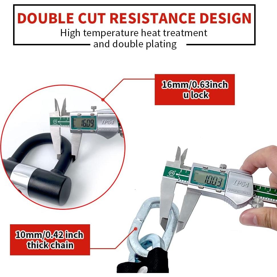 Candado de cadena AKM 200cm x 10mm alta resistencia antirrobo