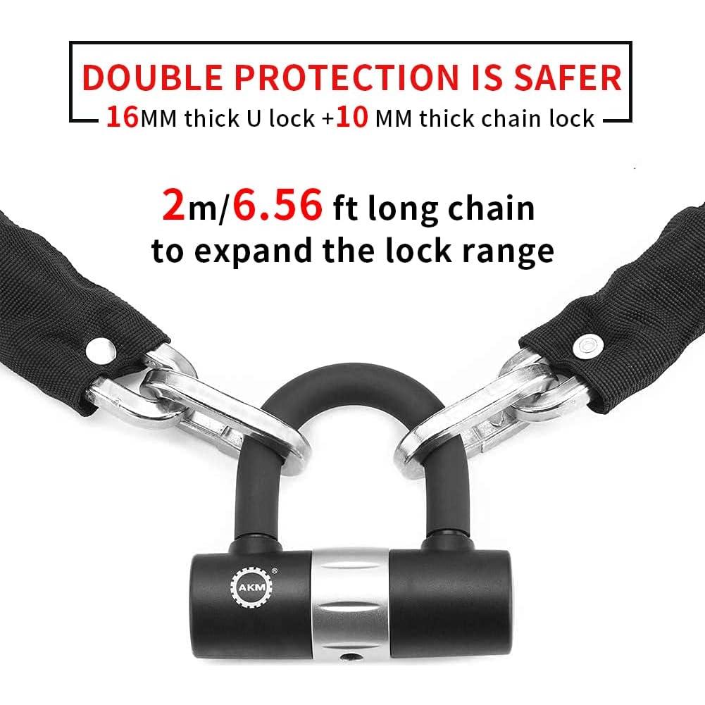 Candado de cadena AKM 200cm x 10mm alta resistencia antirrobo