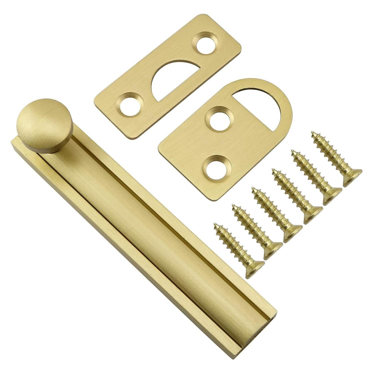 Cerradura de Deslizamiento de Pestillo LQ Industrial Dorado 7.62 cm