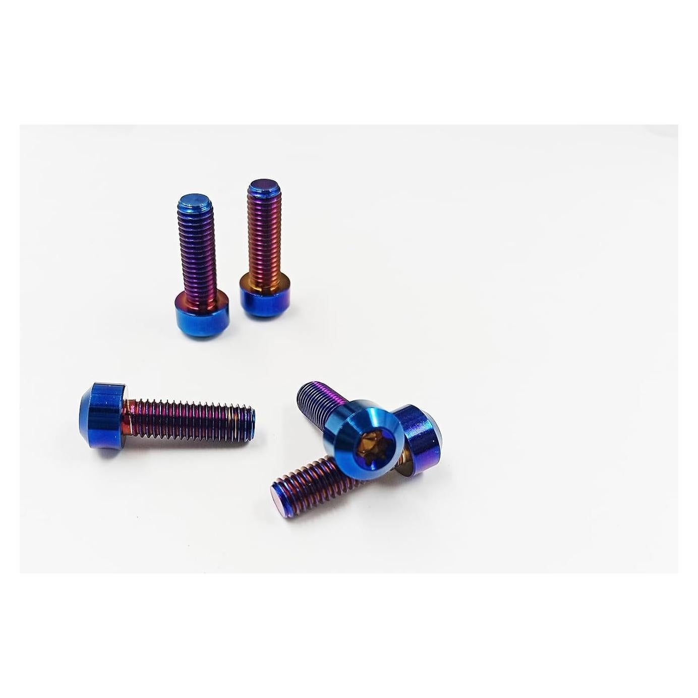 5 Tornillos Antirrobo de Titanio TC4 M8x25mm Azul