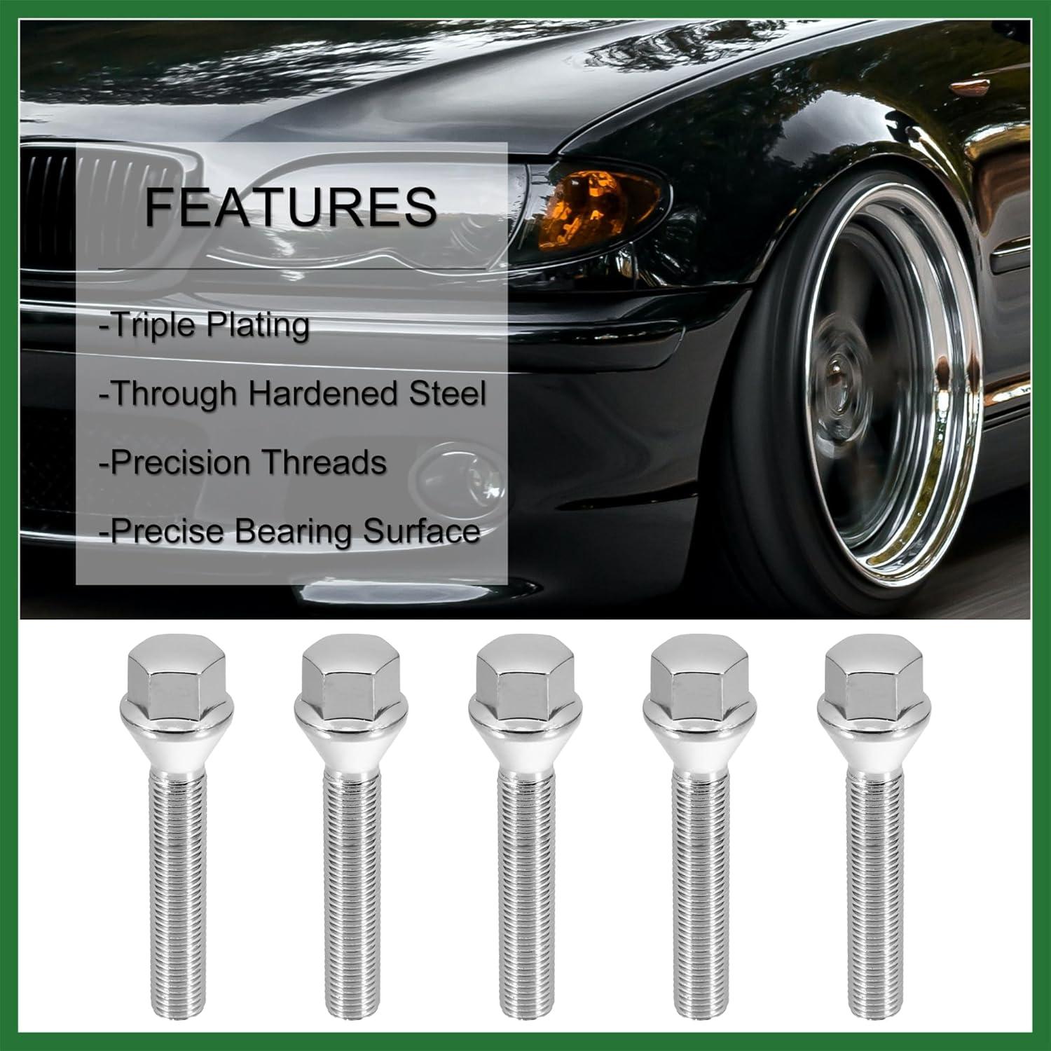 Juego de Pernos de Rueda Motoforti M12 x 1.5 Cromo 8 Piezas