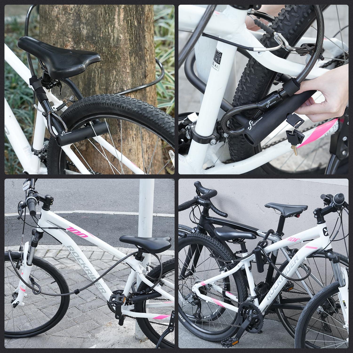 Candado U Sportneer para Bicicleta con Cable de 1.8m - 18mm