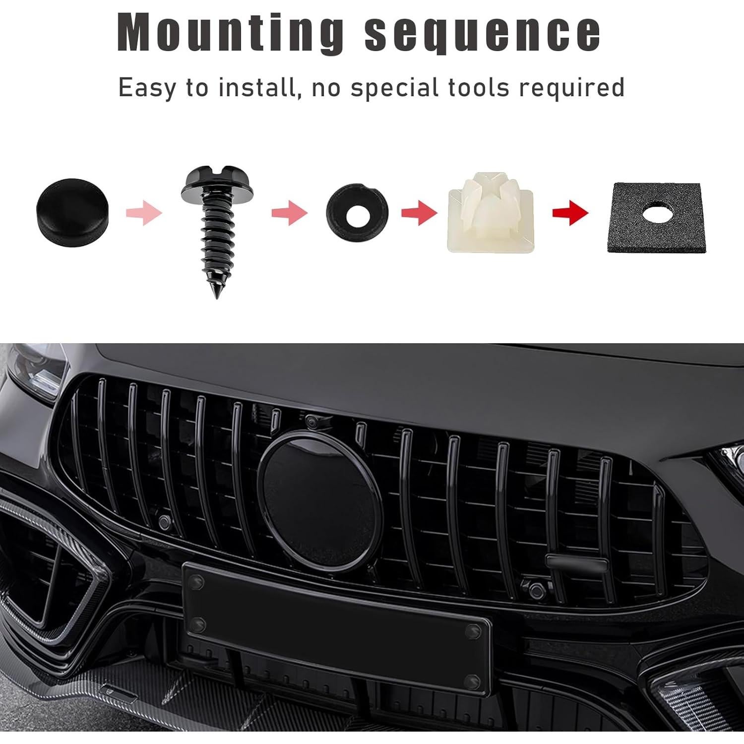 Kit de Tornillos Autoperforantes Ohleats para Placa de Matrícula 8 PCS