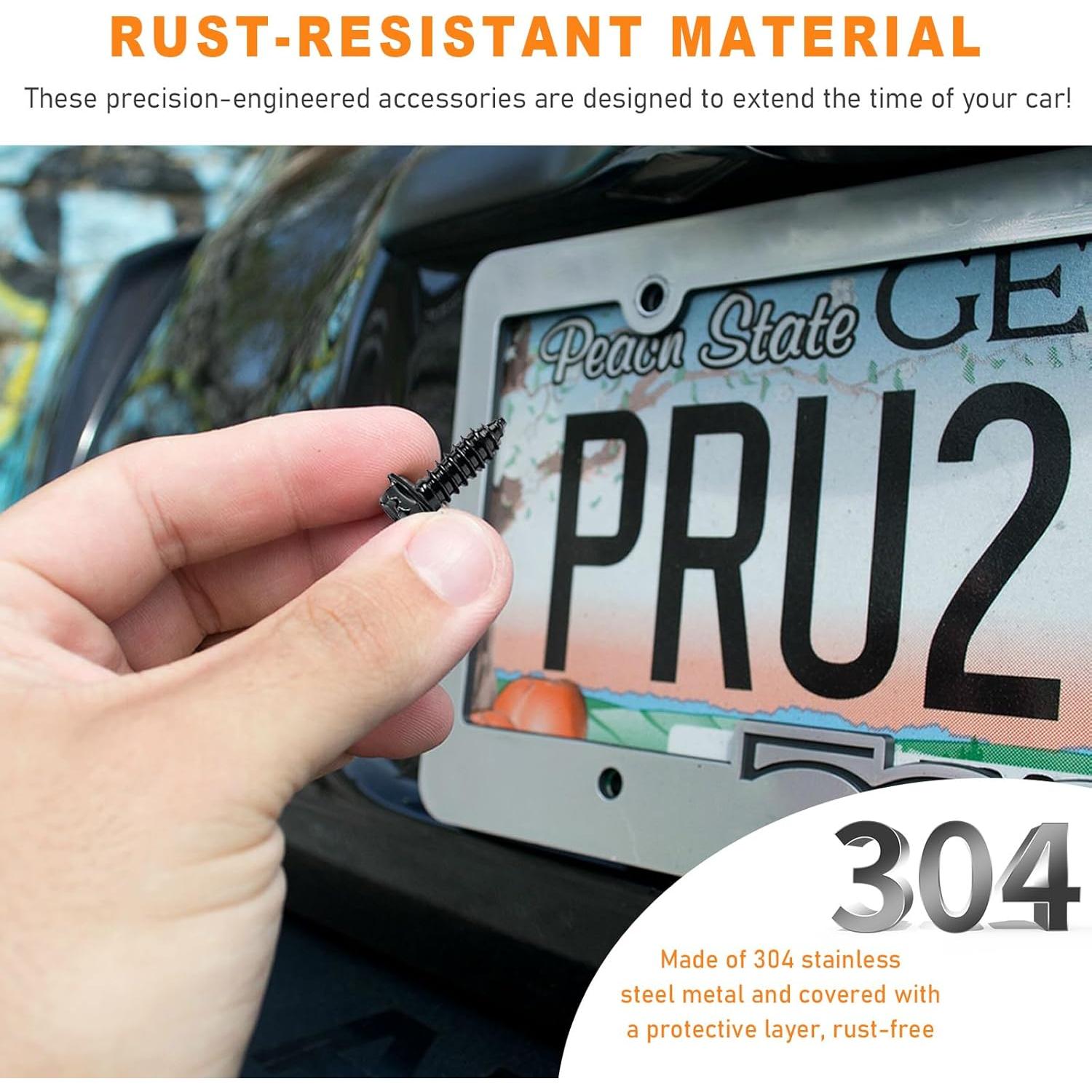 Kit de Tornillos Autoperforantes Ohleats para Placa de Matrícula 8 PCS