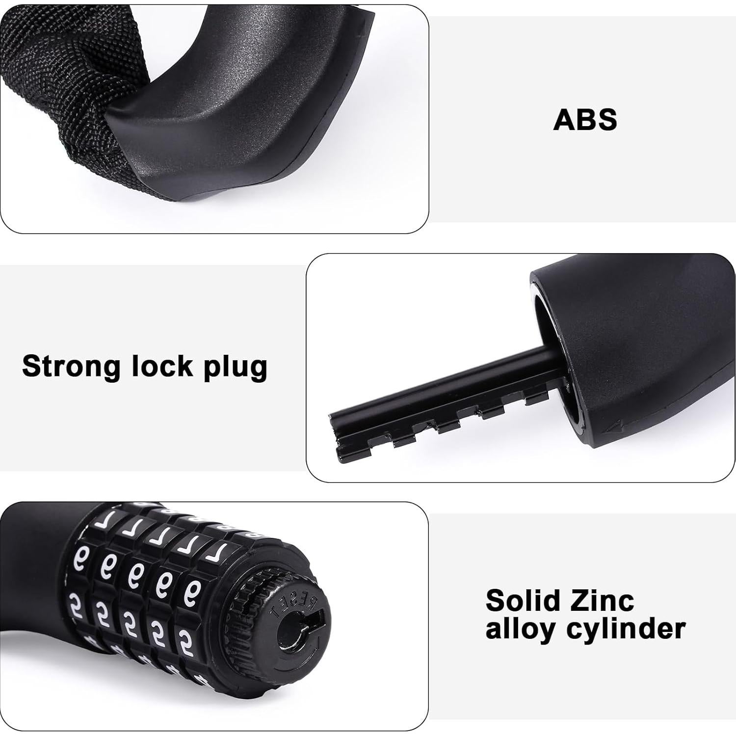 Candado de Cadena para Bicicleta MEETLOCKS 0.97m Alta Seguridad