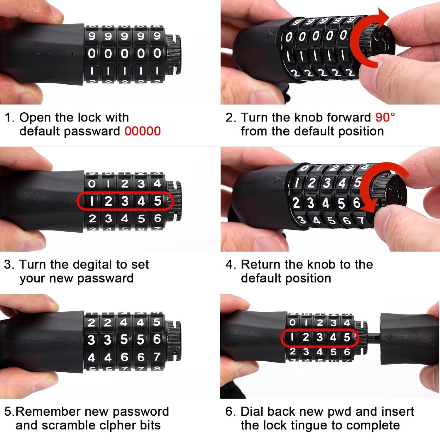 Candado de Cadena para Bicicleta MEETLOCKS 0.97m Alta Seguridad