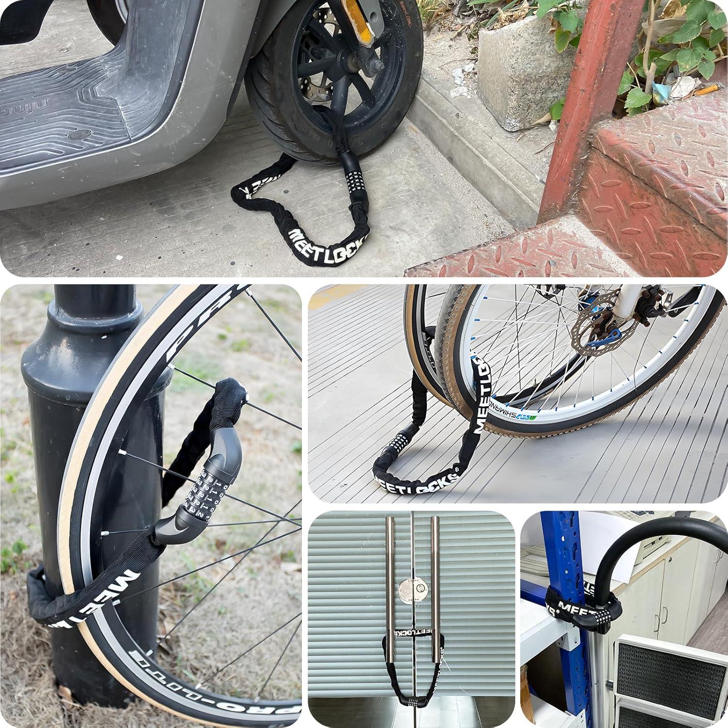 Candado de Cadena para Bicicleta MEETLOCKS 0.97m Alta Seguridad