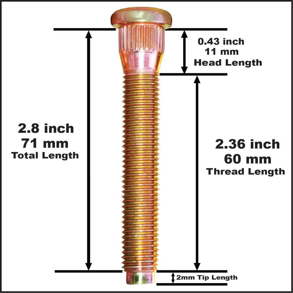 Tuercas de Rueda Innovación del Proyecto M12x1.25x71mm 10 Piezas