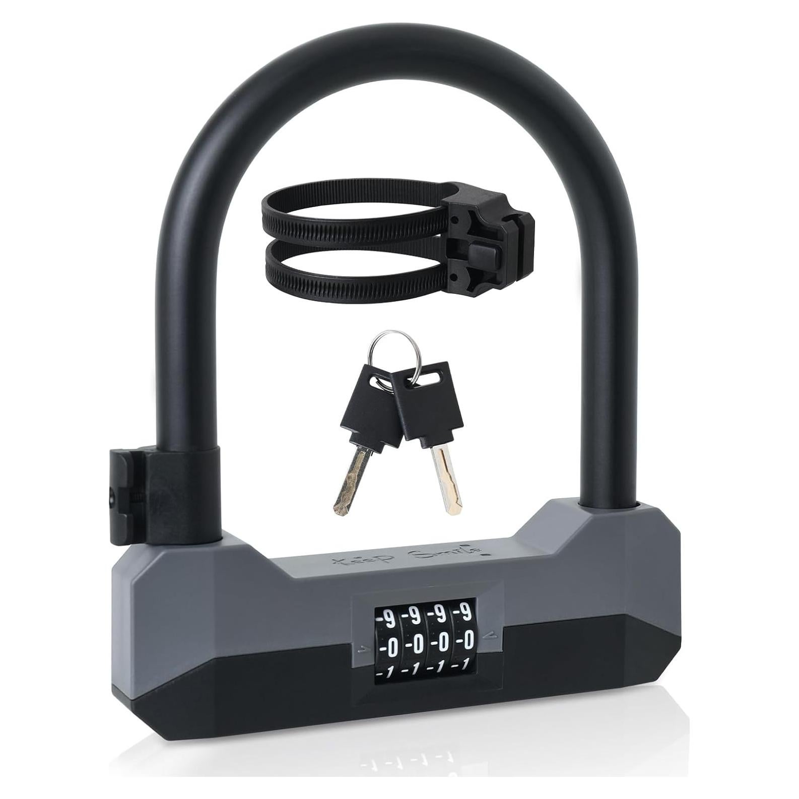 Candado en U LOHASWORK para Bicicleta 4 Dígitos Antirrobo