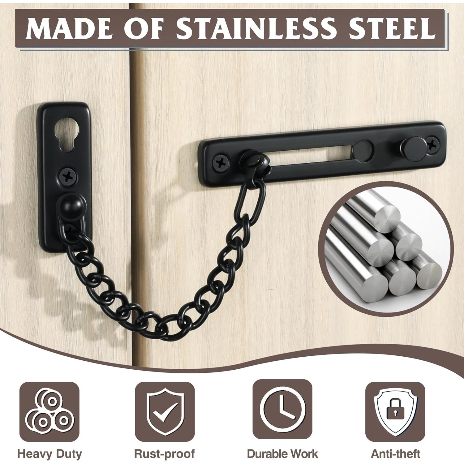 Cerradura de Cadena de Puerta Alise FD9000-B Acero Inoxidable Negro Mate