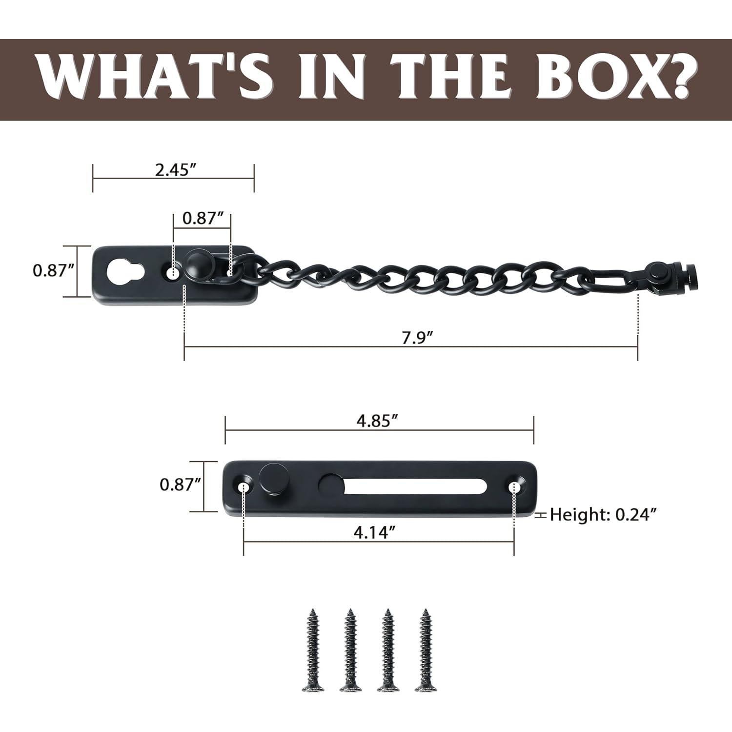 Cerradura de Cadena de Puerta Alise FD9000-B Acero Inoxidable Negro Mate