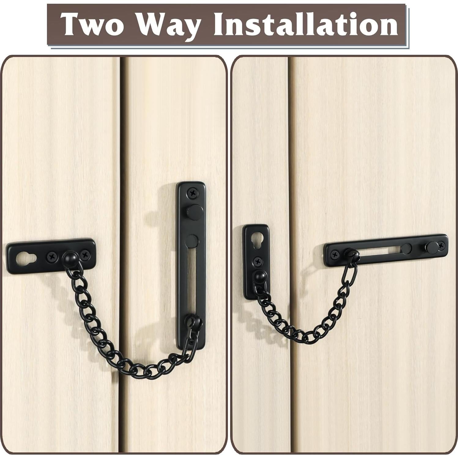 Cerradura de Cadena de Puerta Alise FD9000-B Acero Inoxidable Negro Mate