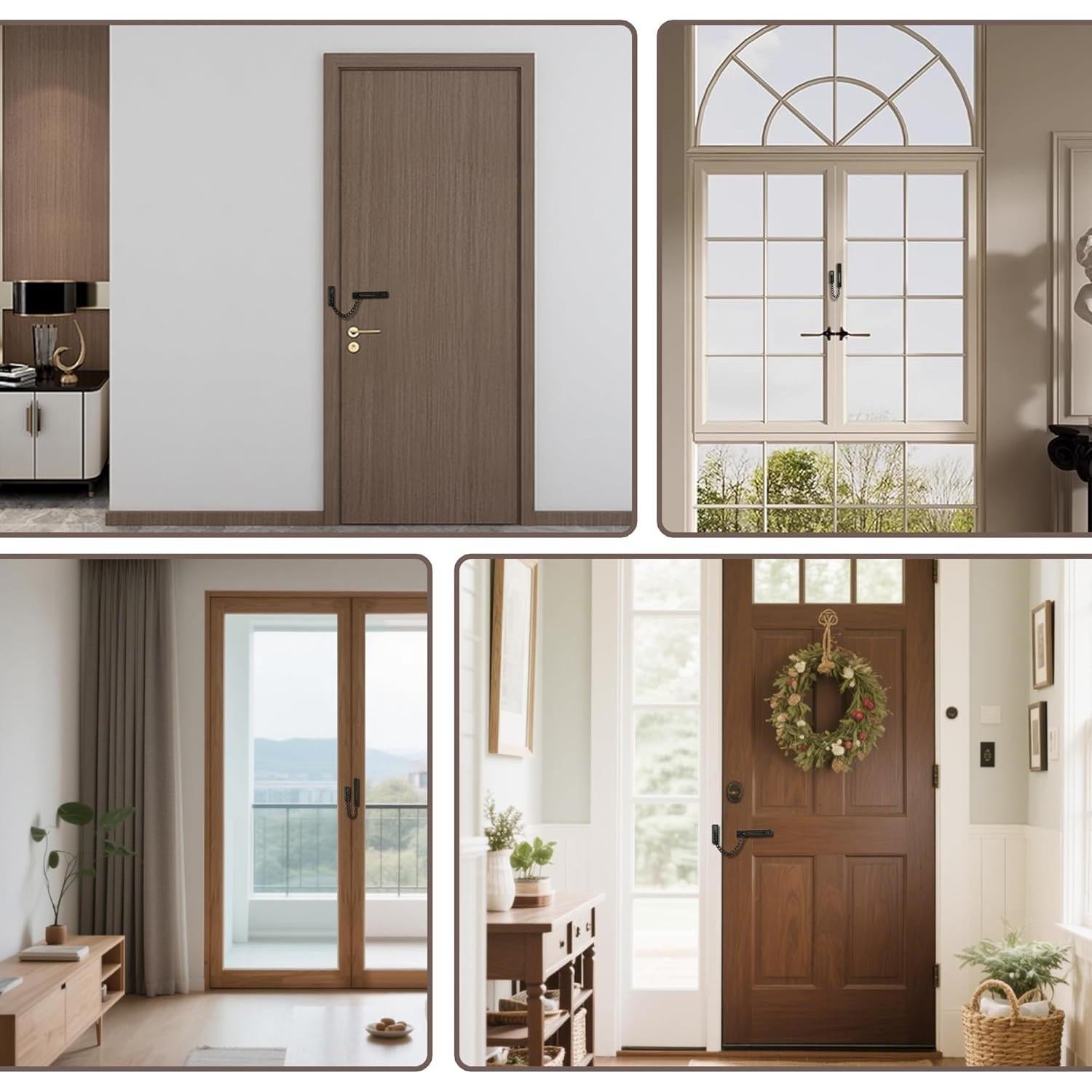 Cerradura de Cadena de Puerta Alise FD9000-B Acero Inoxidable Negro Mate