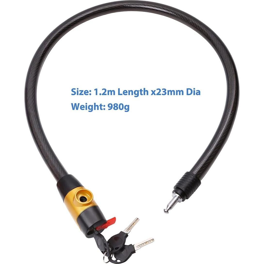 Candado de Cable FOBOZONE 120 cm Alta Resistencia Impermeable