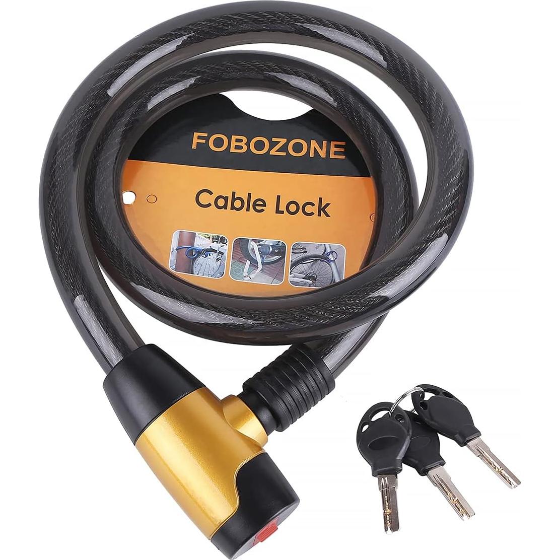 Candado de Cable FOBOZONE 120 cm Alta Resistencia Impermeable