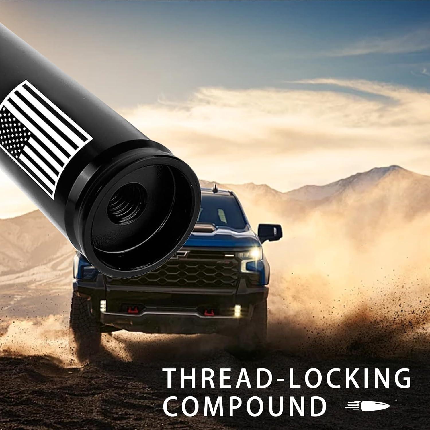 Antena de Bala Corta HVSTTPK 13.97 cm Antirrobo Bandera Americana