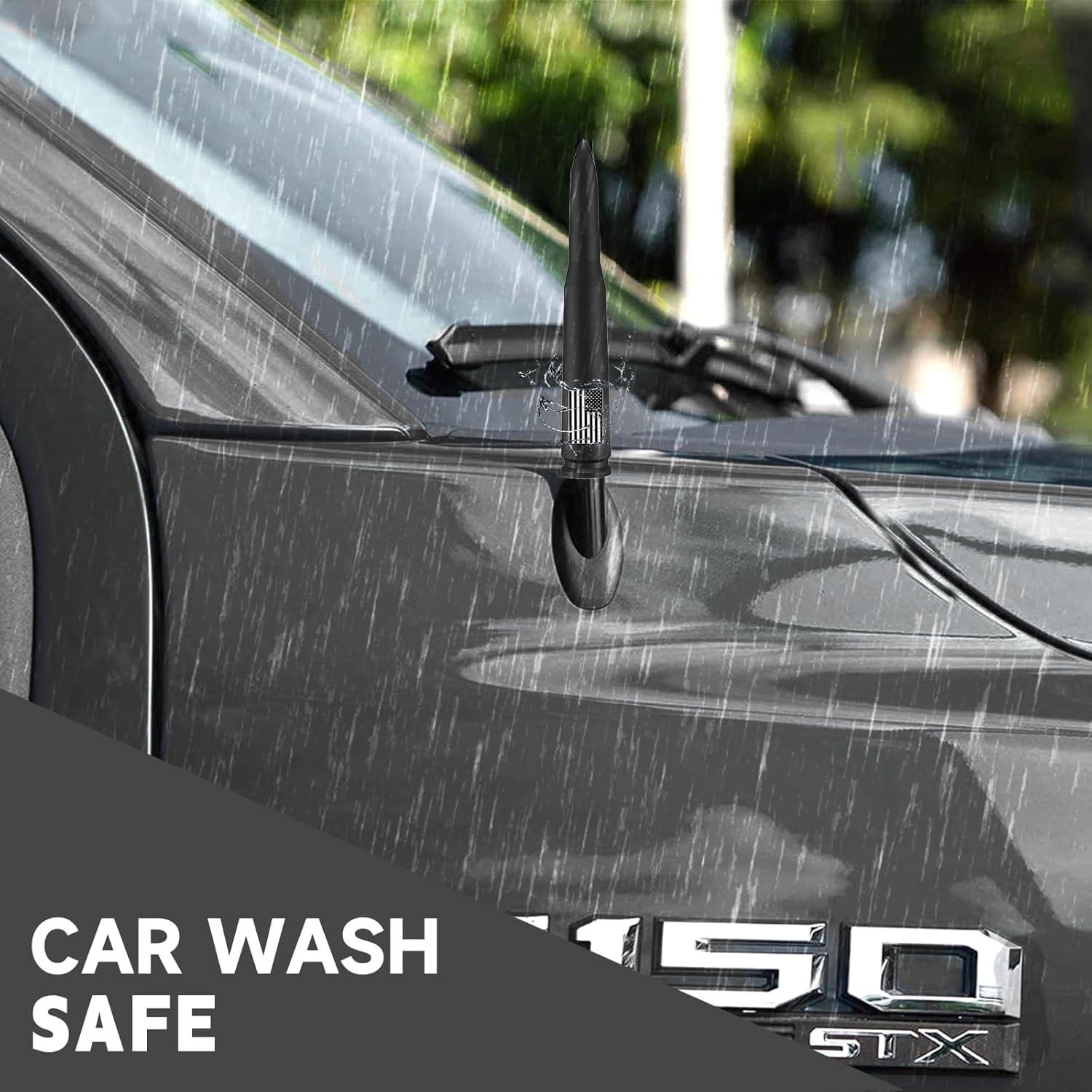 Antena de Bala Corta HVSTTPK 13.97 cm Antirrobo Bandera Americana