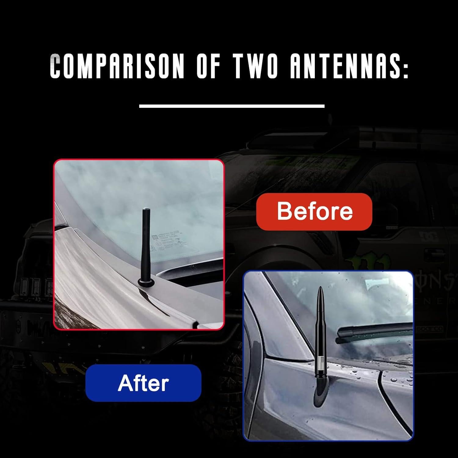 Antena de Bala Corta HVSTTPK 13.97 cm Antirrobo Bandera Americana